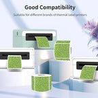 Square Holographic Thermal Labels Stickers, 2" x 2" Thermal Stickers Labels, Waterproof Glitter Direct Thermal Printer Label for Small Business- Holographic Green