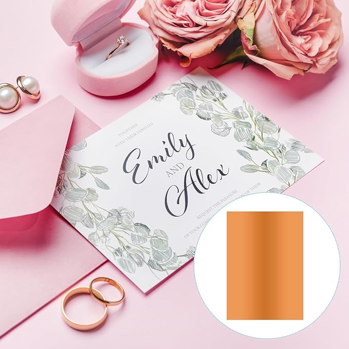 PATIKIL 11.7x8.3" Hot Stamping Foil Paper Sheet, 20 Sheets A4 Heat Transfer Hot Stamping Paper Foil for Leather DIY Logo Decor Craft Gift Package Scrapbook Card, Bronze