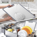 Titanium Cutting Board Double-sided non-slip silicone edging Pure Titanium Cutting Boards for Kitchen - Double-Sided Food-Grade Chopping Board Non-Stick Durable and easy to clean (Medium)