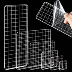 6PCS Acrylic Stamp Block with Grid Lines, Clear Stamping Blocks Tool Decorative Stamp Blocks Square Display Block Set Props for DIY Crafts Scrapbooking Card Making