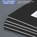 Golden State Art, 11x14 Double Mats for 8x10 - for Photos, Pictures, Frames - Acid-Free, 5 Pack, Black Over White