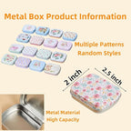 Hilsayum 50Pcs Heart Shape Stitch Markers for Crocheting,Crochet Stitch Markers with Floral Design Small Tin Box