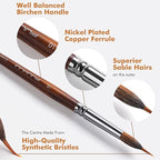 Watercolor Brushes Professional, Fuumuui 4Pcs Extended Needle Point Brushes Synthetic Extra Long Pinhead Brush with Sable Body for Fine Detailing - Watercolor Acrylic Gouache Inks Painting