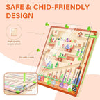 Montessori Toys,Magnetic Color and Number Maze,Wooden Toys for Ages 2-4,Toddler Fine Motor Skills Toys for Boys Girls