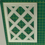 Cutting Dies Metal Stencils Scrapbooking Tools Flowers Lace Frame DIY Embossing Template for Paper Card Making Album Arts Crafts Supplies (Diamond Grid-14.3x11.1cm)