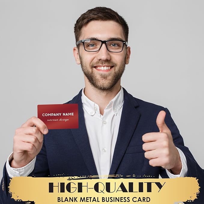 weparmeety 100 Pcs Metal Engraving Blanks Aluminum Sheet Laser Engraving Business Card Multipurpose Engraving DIY Gift Cards 86 x 54 x 0.21 mm (Red)
