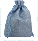 Palmhomee Pack of 25 Burlap Gift Bags with Drawstring Linen Jewelry Pouches Wedding Hessian Jute Bags for Birthday and Treat Pouches Party Wedding Favors Gift (7x9 Inch, Sky Blue)
