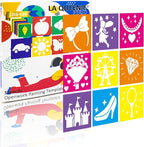 24 Pieces Stencils for Kids,Large Drawing Stencils Chalk Template,8 Inches Washable Shape Template Kit for Crafts,Painting Drawing for Kids Toddlers Preschool(Princess, 8 inch)