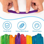 WISYOK 180 Pcs 6' Colored Jumbo Wooden Craft Sticks - Rainbow Wooden Popsicle Sticks for Creative Designs or Kids Education, Home Art Projects