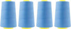 Mandala Crafts 4 Pack of Serger Threads Cones Spools - 40S/2 24000 Yards Polyester Dusty Blue Threads for Sergers Machine and Overlock Quilting Sewing Machine