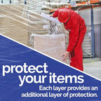 International Plastics Co. 18" Stretch Film/Wrap 1500 feet 7 Layers 80 Gauge Industrial Strength up to 800% Stretch 20 Microns Adhering Packing Moving Heavy Duty (Clear, 4 Pack - Tension Handles)