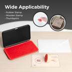 Large Stamp Pad - 3.50"x 6.25", Magnetic Lid, Premium Quality Felt Stamp Pad (Red)