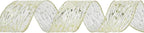 MEEDEE Gold Wired Ribbon - 2.5 Inch Sheer Organza With Horizontal Stripes and Polka Dots - 25 Yards for Gift Wrapping, Garland