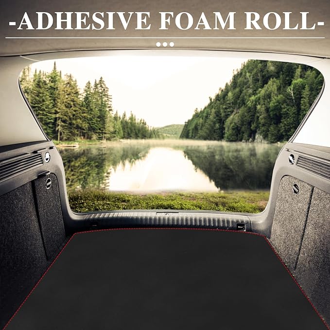 Adhesive Foam Roll Neoprene Sponge Foam Sheet Roll Closed Cell Insulation Closed Cell Foam Sheet Soundproof Foam Padding (Black, 12x59x1/4 Inches)