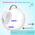 Bubble Machine for Kids Toddlers,45°/360° Auto Rotatable Spherical Bubble Maker Toy with LED Light,Rechargeable Bubble Blower for 3 4 5 Year Old,Wedding Party Easter Birthday Gifts (Spherical White)