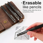 Vanstek 18 Black Retractable Erasable Gel Pens Clicker, Fine Point(0.7), Make Mistakes Disappear, Premium Comfort Grip, Black Ink for Planners, Note Taking and Crossword Puzzles