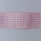 Pink and White Gingham Ribbon - 25 Yards Each Roll - 100% Polyester (1", Pink)