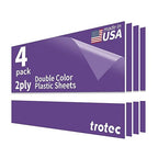 Trotec TroLase | 12"x24"x1/16", 4 Pcs | Purple/White | 2 Ply | Modified Acrylic | Laser Engraving Double Color Plastic Sheet | Engraving Blanks for Laser, Saw, Guillotine | Made in USA
