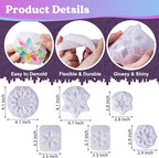 LET'S RESIN Christmas Resin Molds, 6 Pcs Varying Sizes Snowflake Epoxy Resin Molds Silicone, 3D Ice Crystal Resin Ornament Molds, Silicone Molds for Epoxy Resin, Tree & Car Decoration