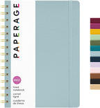 PAPERAGE Lined Spiral Journal Notebook, (Slate Blue), 160 Pages, Hardcover Journal for Women & Men, Medium 5.5 in x 8 in - 100 GSM, Thick Paper, Spiral Notebook for Work, School & Journaling
