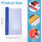 MECCANIXITY Iridescent Window Film,24" x 39" Iridescent Holographic PVC Fabric Dichroic Film Clear Vinyl Paper Roll for DIY Craft Gift Wrapping Bag Decoration,Blue