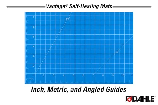 Dahle Vantage 10693 Premium Self-Healing Cutting Mat, 24"x36", 1/2" Grid, 5 Layers for Max Healing, Perfect for Crafts & Sewing, Blue