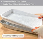 11-Pack 9 inch Disposable Plastic Paint Roller Tray -Come Up with Extra Metal Tray Liner - Ideal for DIY Painting House Projects