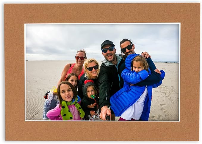 11x14 Mat for 8.5x11 Photo - Precut Aged Oak Brown Picture Matboard for Frames Measuring 11 x 14 Inches - Bevel Cut Matte to Display Art Measuring 8.5 x 11 Inches - Acid Free ONE MAT