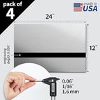 Trotec | Metallic Looking Acrylic Sheet | 12"x24"x1/16, 4 Pcs | Brushed Aluminum/Black | Metallic Finish - Scratch Resistant for Laser Engraving & Cutting,Printing,Glowforge,Name Plate | USA Made