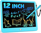 Bravokids 12 Inch LCD Writing Tablet for 3 Year Olds - Electronic Drawing Pad and Doodle Board as Educational Birthday Gifts for Girls and Boys (Blue)
