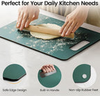 Cutting Boards for Kitchen [Set of 2], Wood Fiber Composite Cutting Board, Dishwasher Safe, Non Slip Non Toxic Chopping Board for Meat Vegetables Fruit Cheese - Green