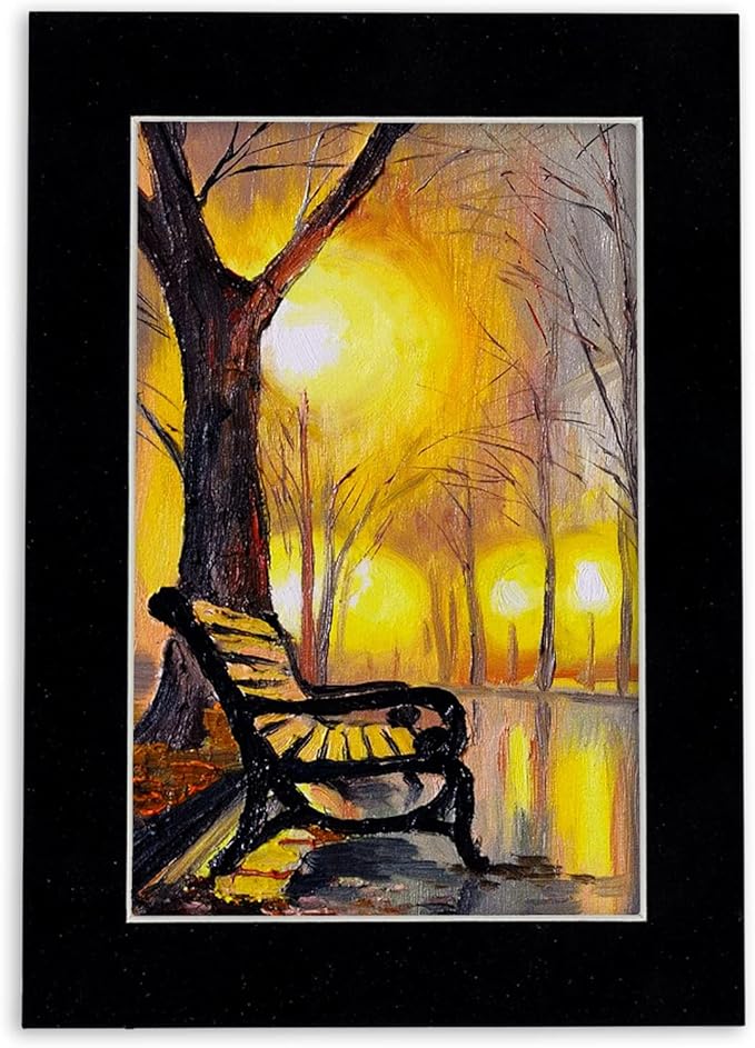 8.5x11 Mat Bevel Cut for 7x9 Photos - Acid Free Black Suede Precut Matboard with Backing Board and Crystal Clear, Self Seal Photo Mat Bag - for Pictures, Photos, Framing - 4-ply Thickness