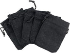 Palmhomee Pack of 25 Burlap Gift Bags with Drawstring Linen Jewelry Pouches Wedding Hessian Jute Bags for Birthday and Treat Pouches Party Wedding Favors Gift (3.6x4.8 Inch, Black)