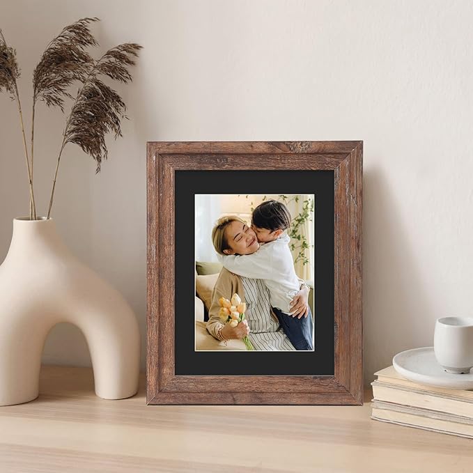 ZBEIVAN 11x14 Black Picture Mats with Core Bevel Cut Frame Mattes for 8.5x11 Pictures - Pack of 5