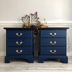 Dixie Belle Paint Company Chalk Finish Furniture Paint - Bunker Hill (8oz) - Matte Indigo Blue Chic Chalk Mineral DIY Furniture Paint
