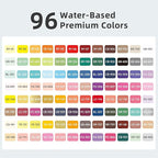 96 Colors Acrylic Paint Markers, Soft Brush Tip Marker Pens Set with Marker Bag, Acrylic Paint Pens for Fabric, Wood, Stone, Canvas, Glass, Egg, Rock Painting, DIY Crafts and Art Supplies