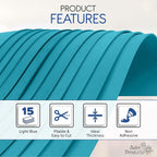 Light Blue EVA Foam Sheets for Crafts, 9 x 12 Inch, 2mm Thickness – Ideal for DIY Arts and Crafts, Foam Paper for Kids, Cosplay and Costumes - 15 Pack