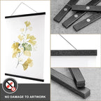 WITCOLOR 25x17 25x36 25x25 Poster Frame, Magnetic Black Wood Wooden Frame Hanger for Photo Picture Canvas Artwork Art Print Wall Hanging (1 Pack, 25", Black)