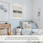 Boys Room Decor,Brothers Make The Best Friends Toddler Room Banner,Playroom Linen Canvas Wall Hanging Flag Decor for Nursery,Playroom,Bedroom,Living Room 18x25 Inch