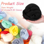 PATIKIL Wool Roving Yarn, 80G/2.82OZ Soft Felting Wool Pure Chunky Roving Yarn Bulk for Needle Felting Knitting Blanket Spinning Weaving DIY Craft, Black