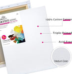 PHOENIX Stretched Canvas for Painting 11x14 Inch/7 Value Pack, 8 Oz Triple Primed 5/8 Inch Profile 100% Cotton White Blank Canvas, Artist Framed Canvas for Oil Acrylic & Pouring Art