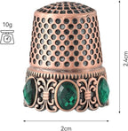 Vintage Sewing Thimble, Finger Protector Finger Shield Fingertip Thimble Sewing Quilting Craft Accessories DIY Sewing Tools (Red Copper)