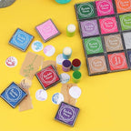 Dizdkizd Finger Craft Ink Pads, 20 Colors Craft Ink Pads for Rubber Stamps, Paper, Scrapbooking, Wood, Fabric, Best Gift for Kids