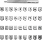 Yoption 37 Pieces Leathercarft Stamping Tool Set, 26 Letters Alphabet & 10 Numbers Stamps Steel Punch Tool 3mm+1 Stamping Handle for Leather Craft