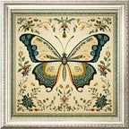 Leczany Cross Stitch Stamped Kit for Adults or Kids - Butterfly | DIY Embroidery Starter Patterns Craft Kit Needlepoint for Beginner | 11CT, 3 Strands | 17.2x17.2 inches