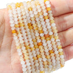 Natural Yellow Jade Beads 4x2mm 120pcs Faceted Rondelle Loose Semi Gemstone Beads for Jewelry Making Design
