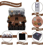 Mexican Train Dominoes Set with Wooden Hub, 91 Domino Tile Board Games Includes Metal Train Markers Color Dot Double Twelve Set with 4 Woodentile Rack for Family Game Night(Burnt Color)