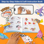 Origami Paper Kit for Kids Ages 5-8 8-12,152 Sheets Origami Paper - 72 Double Sided Patterns with Instructional Book,DIY Art Craft Projects,Travel Game Activity,Gift for Boys Girls Beginners