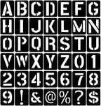 42 Pcs 3 Inch Alphabet Letter Stencils Symbol Numbers Stencils, Reusable Plastic Letter Template Set for Drawing on Wood, Wall, Glass, Porch, Fabric, Rock, Sign and Craft Decoration (Black)