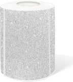 2" x 3" Glitter Silver Thermal Label Stickers,Waterproof Thermal Printer Sticker Labels for Gift Wrapping, Self-Adhesive Name Price Tag DIY Custom Logo Design (280 pcs,Silver)
